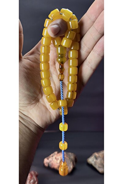 Kehribarkolik OSMANLI SIKMA TESBİHTAN TIRAŞ 10*12MM. 46,7GR BAYRAM BULUT