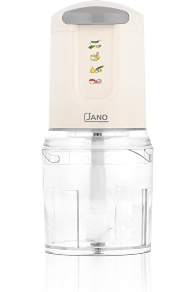 JANO Electric Chopper 300W with 2 Stainless Steel Blades, 500ml Capacity, Grey