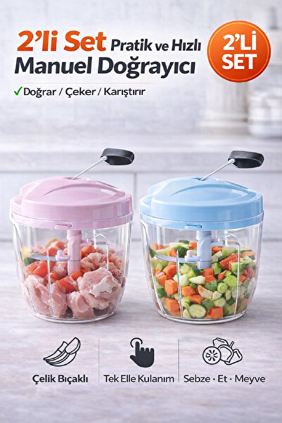 Berdina Home 2-Piece Stringed Hand Knife with 5 Steel Blades, Large Size, Ext...