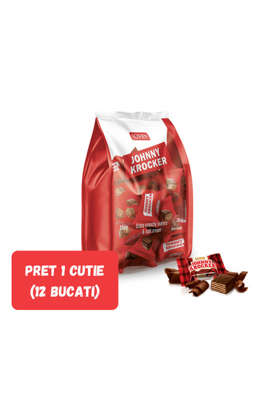 Roshen SET 12 PIECES - Johnny Krocker, wafers with Chocolate flavoured fillin...