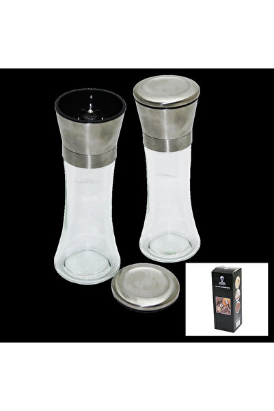 shopwave Large Salt with Glass Reservoir - Large Salt with Metal Lid - Spice ...
