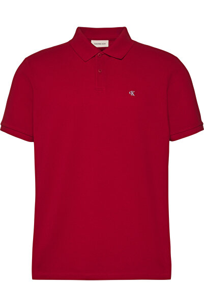 Calvin Klein Erkek Ss Monogram Pique Kırmızı Polo Yaka T-Shirt