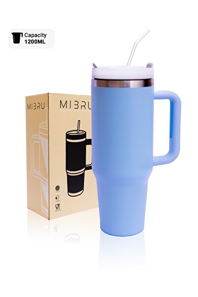 MIBRU MI3RU 1200ml Vacuum Insulated Tumbler with Handle & Straw – Stainless S...