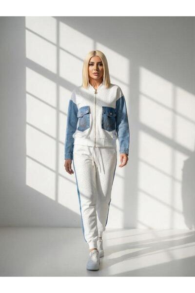 Kokoşum Butik 9231 Jean Detailed Suit White