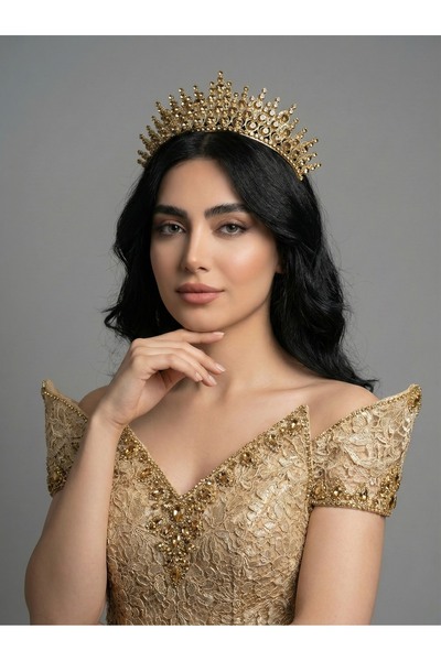 Magic Tiara Gösterişli Taşlı Prenses Tacı – Kına ve Nişan Tacı