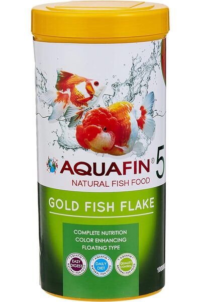 AQUAFIN 5 NATURAL FISH FOOD GOLD FISH FLAKE 1000 ML