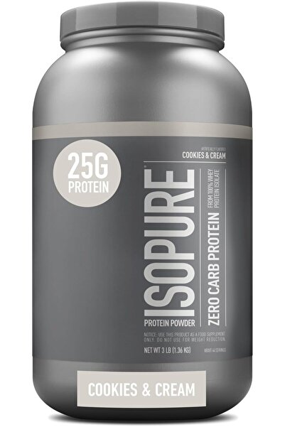 Isopure مسحوق بروتين مصل اللبن المعزول الخالي من الكربوهيدرات مع فيتامين سي و...