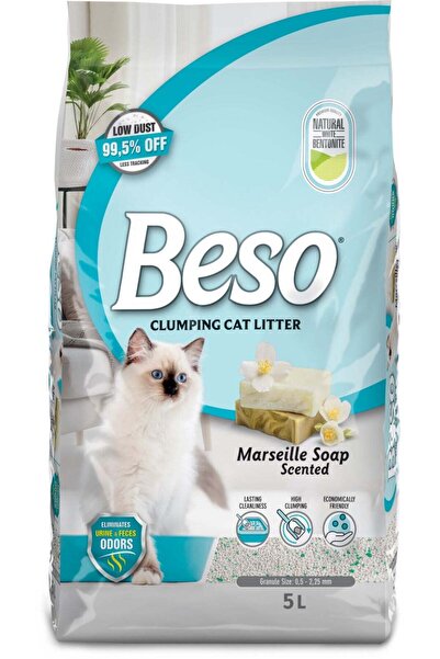 Beso Clumping Cat Litter Marseille Soap Scented 5L