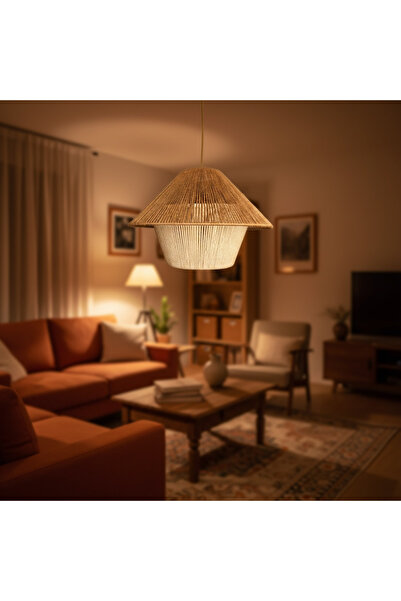 kepalight Hasır Sarkıt Avize / Bohem avize / Salon Modern Avize / Hasır Ratta...