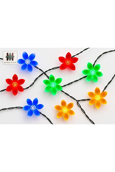 HOME ICON Multicolor Solar Flower String Lights (Pack of 2)