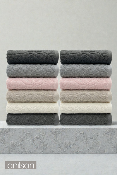 Anılsan 12-Pack of Isba Hand Towels - 50X80 Cm, 170 Gr, 100% Cotton, Spa and ...
