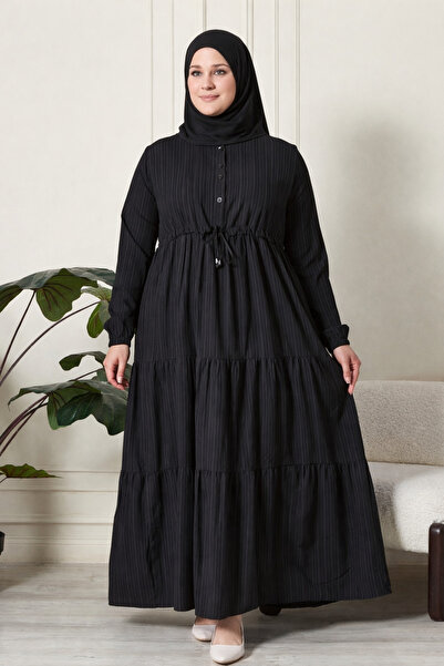 Ferace Rochie Kak Kat pentru femei, mărime mare, din țesătură Gofre