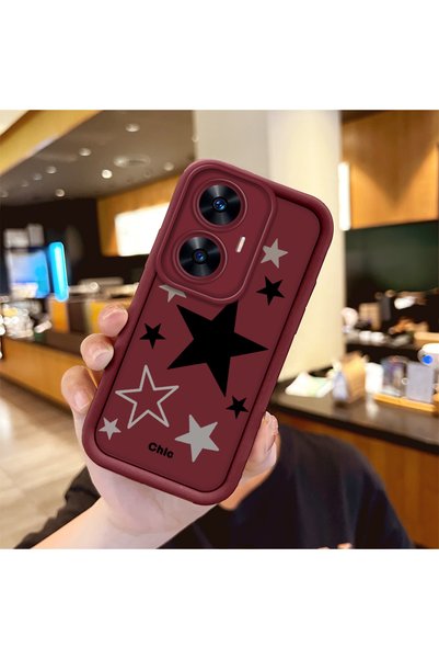 Hontinga Silicone Material Anti-Knock Phone Case Star Pattern Compatible with...