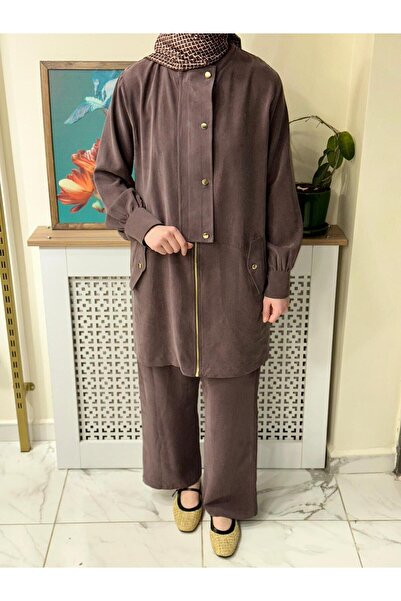 Nueny prive %100 İPEK KUPRA PANTOLON TUNİK TAKIM