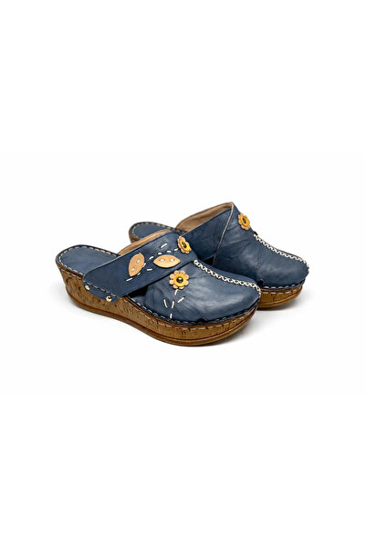 Lively Stylish Women's Genuine Leather Floral Detailed Bohemian Style Comfort...