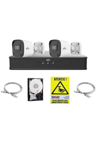 Uniview UNV IP Surveillance System, 2 Outdoor Cameras, 4MP, IR 30m, Microphon...