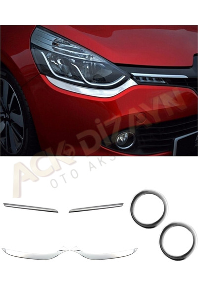 ACK Dizayn RENAULT CLİO 4 2012-2018 3'LÜ ÖN KROM SETİ (ÖN PANJUR-SİS ÇERÇEVES...