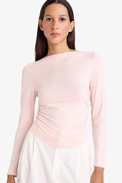 DeFacto Γυναικείο T-shirt F9029AX/PN447 Ανοιχτό Ροζ