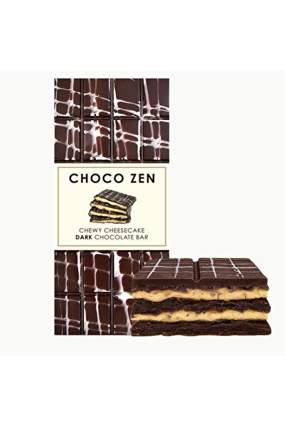 Choco Zen Dubai Chocolate (130g) Chewy Cheesecake Dark Chocolate Bar– Tempera...
