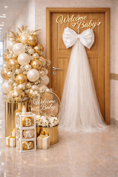 Mutlu Başlangıçlar Hastane Odası Kapı Süsleme ,Bebek Odası Kapı Süsleme Büyük...