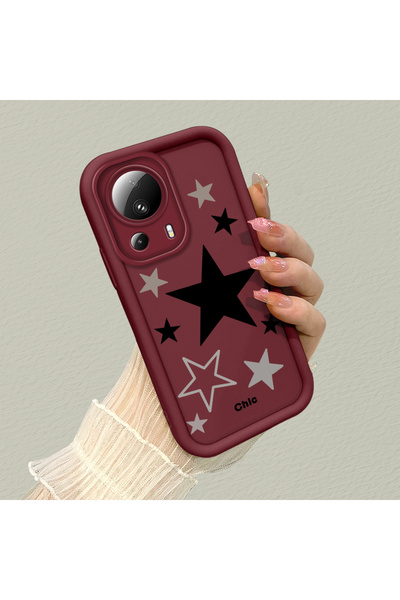 Hontinga حافظة هاتف من مادة السيليكون مقاومة للصدمات بنمط نجمة متوافقة مع هات...