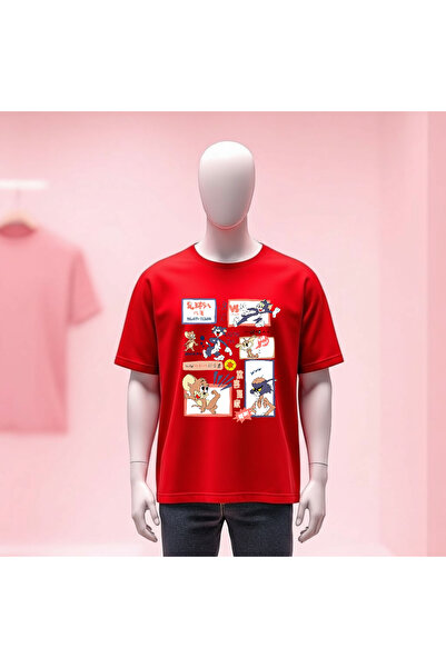 Vordevia Printed Crew Neck Wide Fit Unisex Tshirt