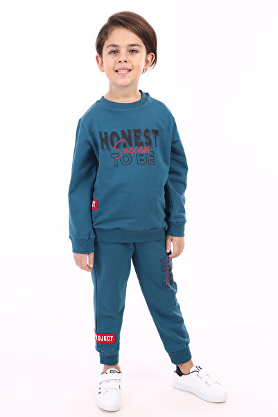 Toontoy طقم مكون من قطعتين للأولاد: سويت شيرت مطبوع برقبة دائرية وجوارب رياضي...