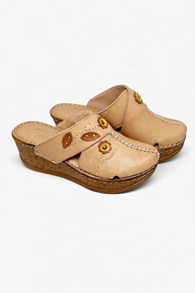 Lively Stylish Women's Genuine Leather Floral Detailed Bohemian Style Comfort...