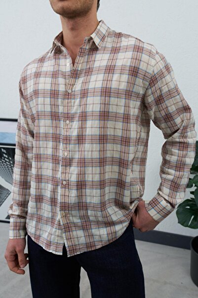 duo fideles Men's Plaid Patterned Long Sleeve Breathable Fabric Regular Fit E...