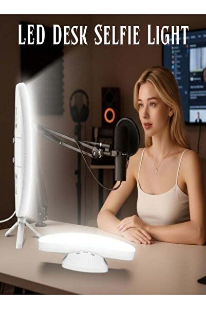 ZeeSquare مصباح سيلفي مكتبي LED لتسجيل البودكاست والفيديو - إضاءة سطح مكتب قا...
