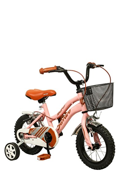 Serraro 12 jant bisiklet pembe sepet çocuk bisikleti destek tekerli