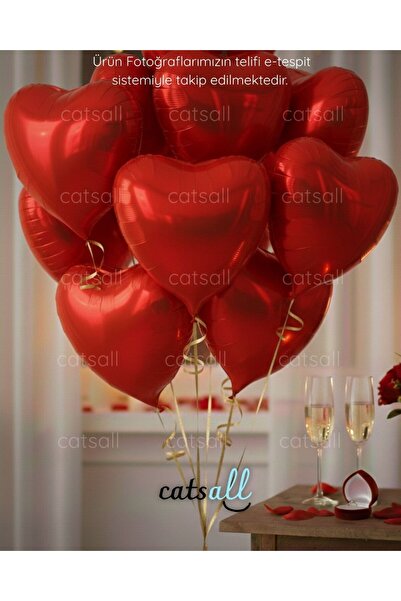 catsall 10 بالونات رقائقية على شكل قلب أحمر مقاس 18 بوصة 45 سم