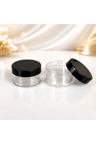 makrobay 6 Pieces of 10 ml Mica Acrylic Empty Jars – Transparent Crystal-Look...