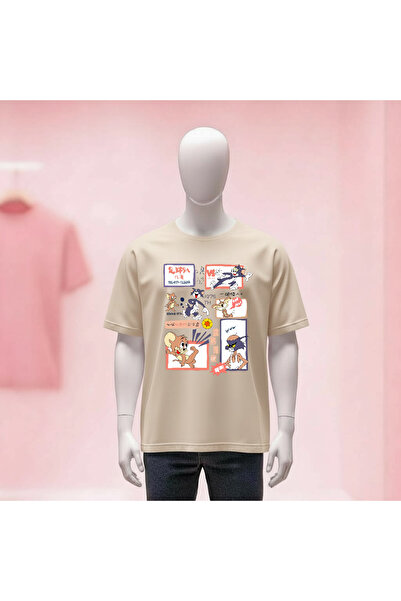 Vordevia Printed Crew Neck Wide Fit Unisex Tshirt