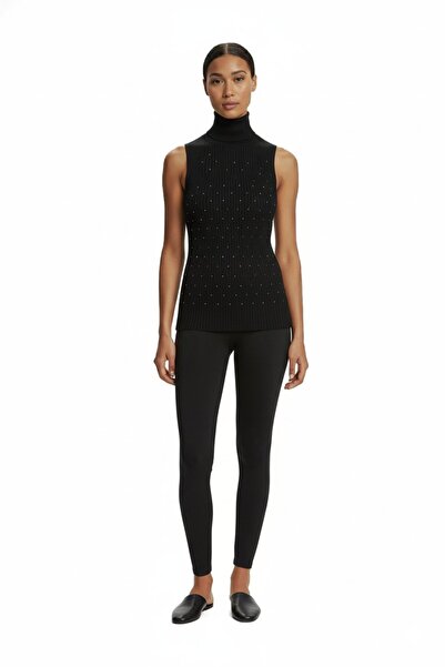 ON Taşlı Kolsuz Triko Bluz