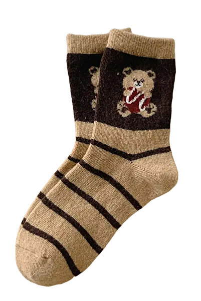 EFAYN.RO Women's socks, warm model with graphic print, size 38 – 42, dark bro...