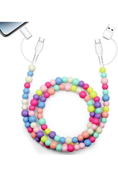 The Bros ZORBES USB C Cable 4 in 1 Multi Beaded for iPhone Charger Cord MFi C...