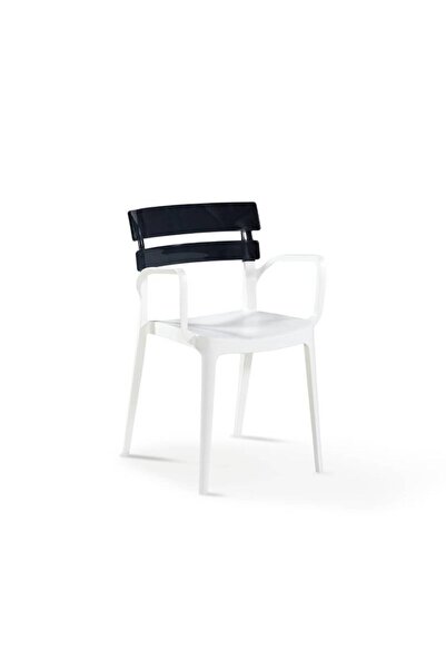 Novussi Bermuda chair, white/anthracite color, reinforced with fiberglass
