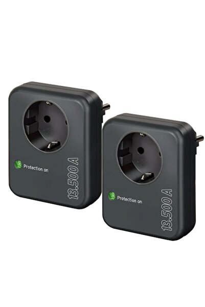 DAMUR Set de 2 adaptoare pentru prize cu protecție la supratensiune