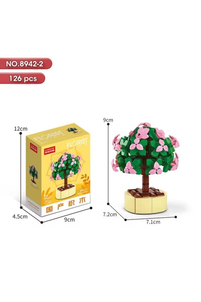 synshop Sukulent Portulacaria Afra Saksı Çiçek Dekor 126Parça Bricks Yapı Blo...