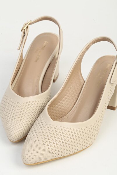 Pierre Cardin Women's Beige Heeled Shoes Pc-55782