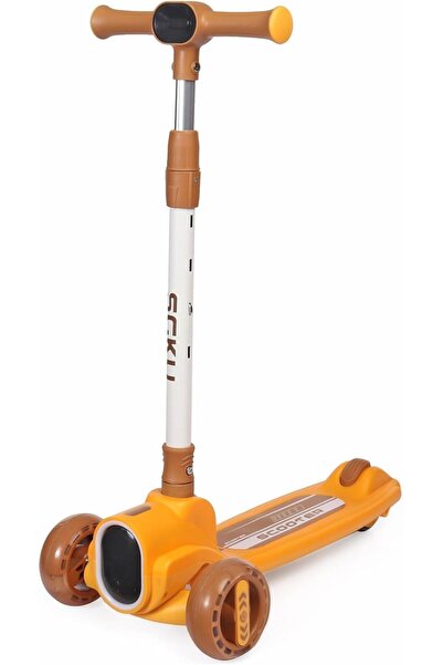 Leno Children's Three-Wheeled Scooter with LED Lights and Music, Foldable, Su...