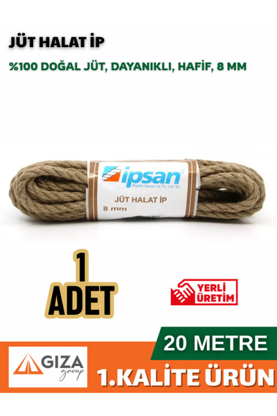 İpsan Jute Rope 20 Meters 8mm Double Wrap