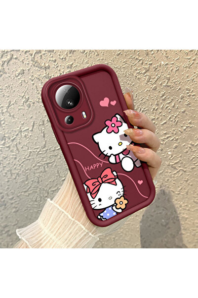 Hontinga حافظة هاتف من مادة السيليكون مقاومة للصدمات بنمط كيتي متوافقة مع هات...