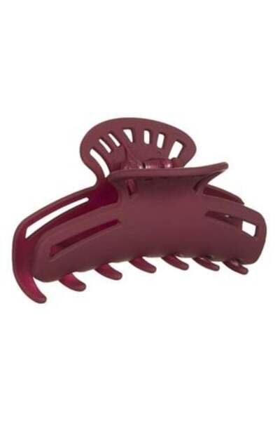 SHOPIENS Mat Burgundy Hair Clip with Perforated Design for Women 9 cm
