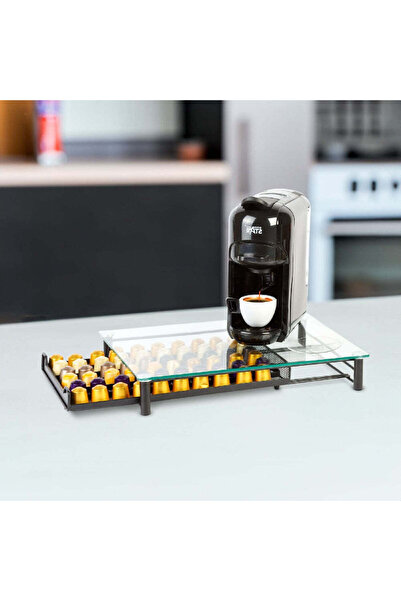 DSCC Metal Stand for Coffee Capsules – 60 Nespresso Capsules – Matte Black