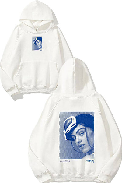 urbvn سويت شيرت أبيض كبير الحجم مطبوع بتصميم روزاليا