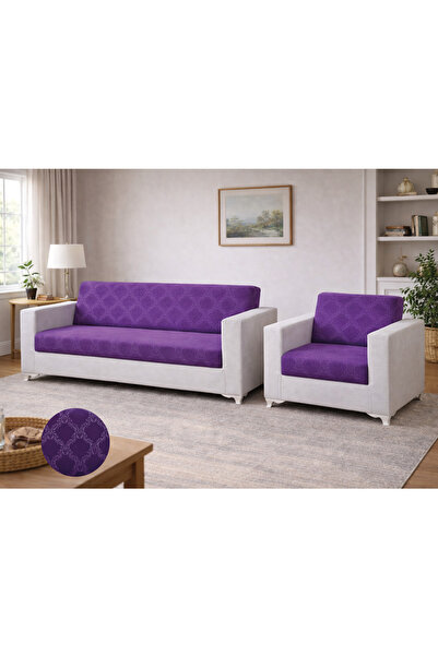 Akbal Home Gofre Kumaş 2Adet 3 Kişilik + 2Adet Tek Kişilik Koltuk Örtüsü Last...