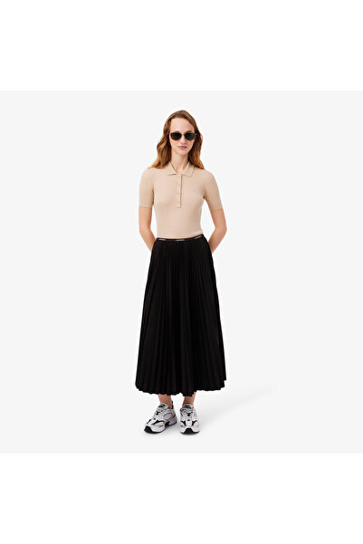 Lacoste تنورة طويلة مطوية بخصر مطاطي - JF1402-00-3LA