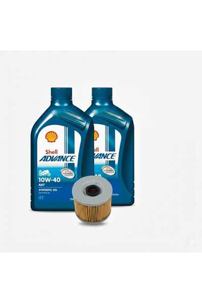 SHELL Advance 10W-40 Ax7 2'li Avantaj Paketi - Cfmoto NK-250 / SR-250 Bakım Seti + Yağ Filtreli